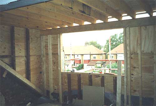 Stairs placed into position