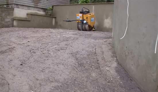 Existing drive cleared and levelled
