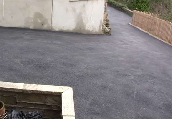 Gradient on macadam driveway