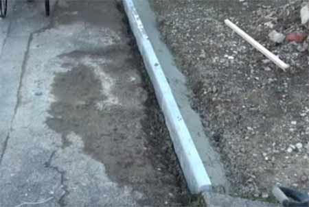 Haunching added to support edging stones