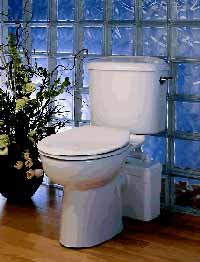 B98500 - SANIFLO Small Bore Sanitary System positioned behind toilet