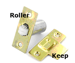 Adjustable mortise roller catch