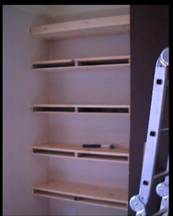 Fixing the face to the shelving to hide any gaps