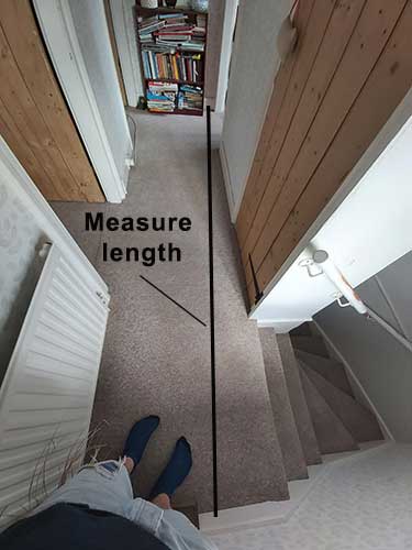 Measuring the length of the landing area