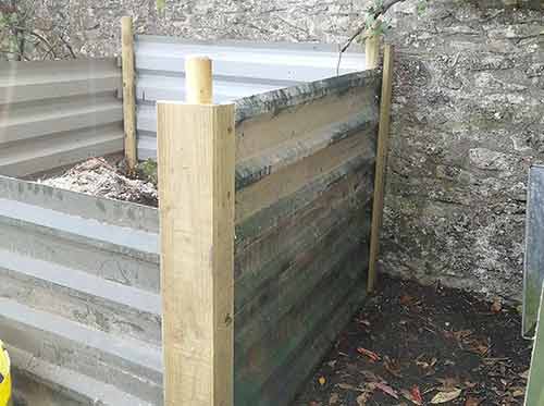 Rear compost bin edges covered