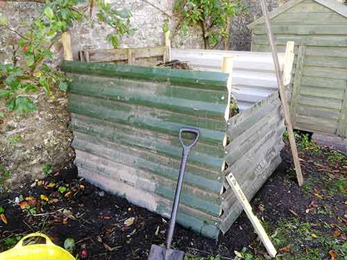 Sides fixed on to compost bin