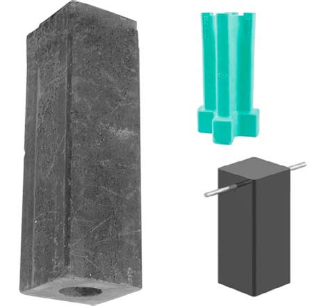 Selection of metal post holder driving blocks