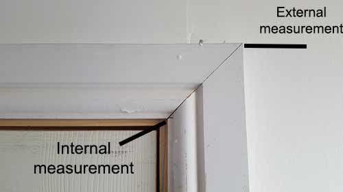 Internal and external measurement points for architrave