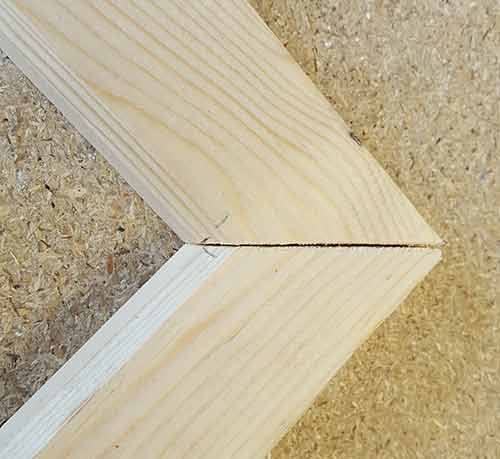 Slight gap in mitre joint