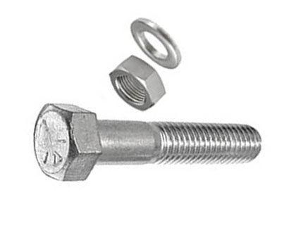 Hex or machine bolt and hexagonal nut