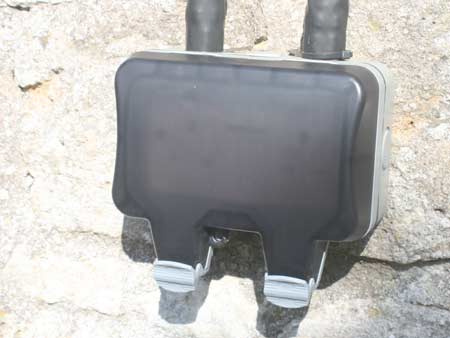 Closed and sealed outdoor double socket