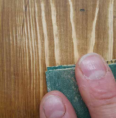 Sanding stained timber for key