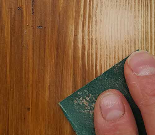 Sanding wood stain to remove colouring