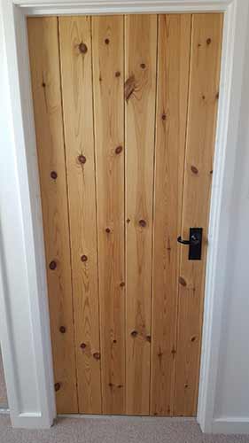 Ledge and brace door varnished