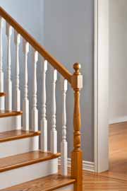 Traditional painting style for wooden stairs