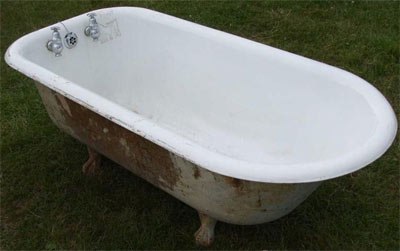 Old cast iron bath