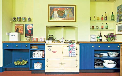 Painted kitchen units