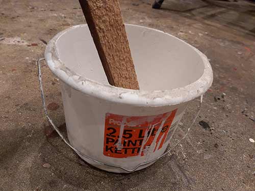 Mixing up a mist coat mix using a clean stick