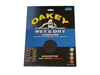 General purpose wet and dry sandpaper set