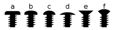 Main types of screw head