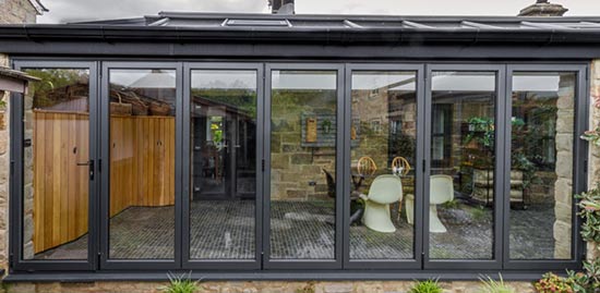 Modern aluminium bifold doors