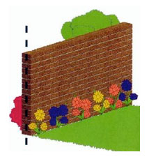 Garden wall on property boundary