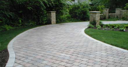 Porous paved driveway