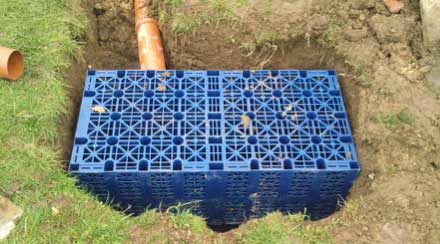 Soakaway to allow drainage