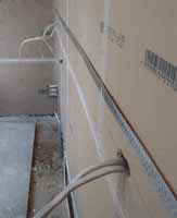 Stop bead being used to divide up plastering area