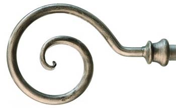 Wrought iron curtain pole finial