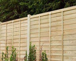 Fence constructed using 4x4 posts and 6 foot fence panels