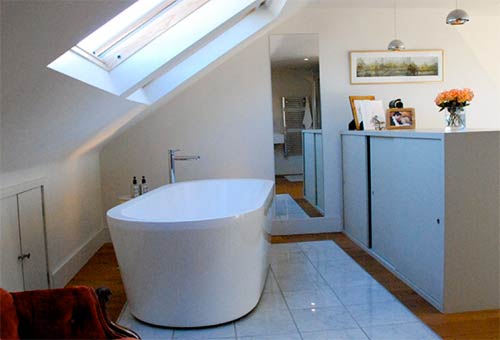 Loft conversion for a bathroom