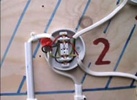 Switch junction box showing wiring with junction box