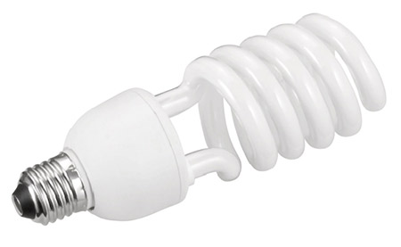 CFL or fluorescent light bulb