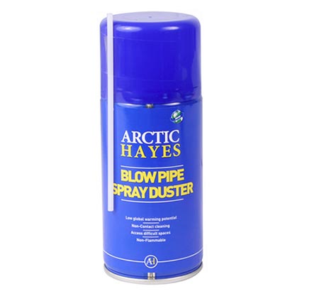 Compressed air canister for blowing away dust and debris