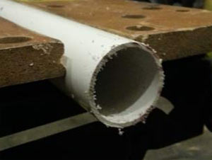 Rough edge due to cutting pipe