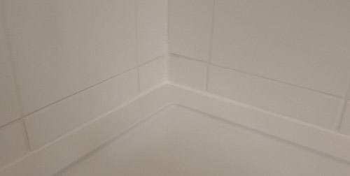 Seal the gap between the shower tray and tiles