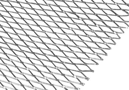 Expended metal lathe sheets used to create key for render