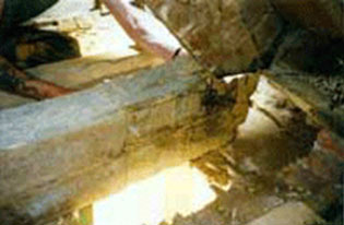 Damaged timber joist caused by damp and moisture