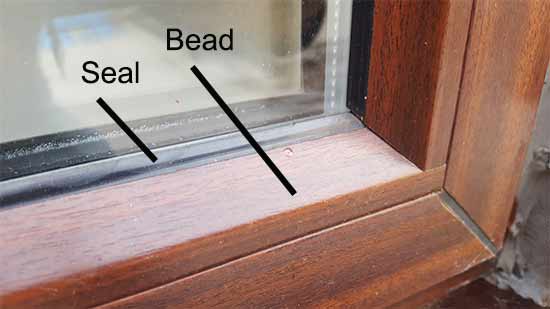 Bead and seal for double glazed unit