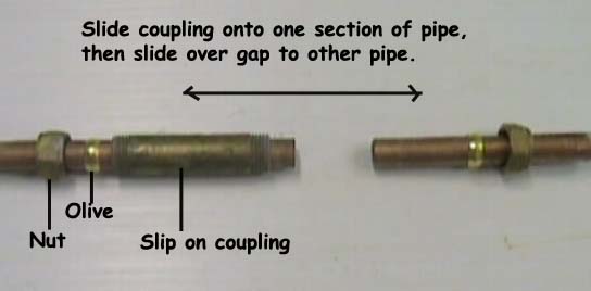 Sliding slip on coupling onto pipe