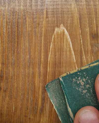 Sanding dyed timber and colour not removed