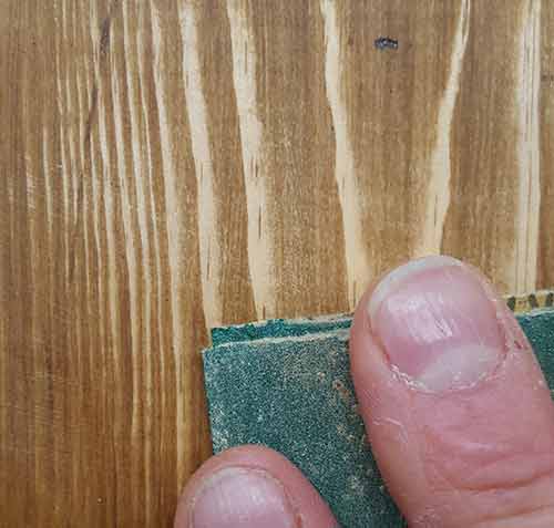 Sanding off top coat of stain