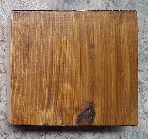 Timber surface that's been stained with wood stain