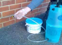 You can also use a hand pump to pump in your chemical Damp Proof Course