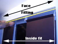 Roller blind fitted inside window reveal