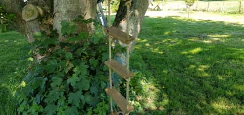 A drilled step rope ladder