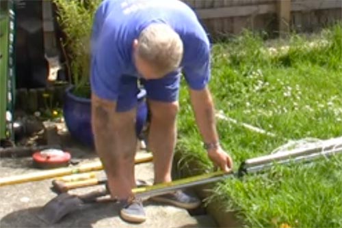 Measure base of rotary washing line tube