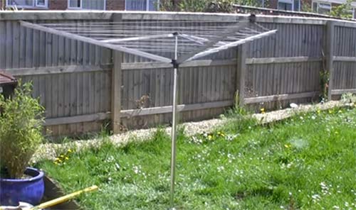 Newly installed rotary washing line