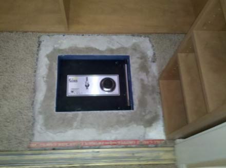 Safe installed in floor